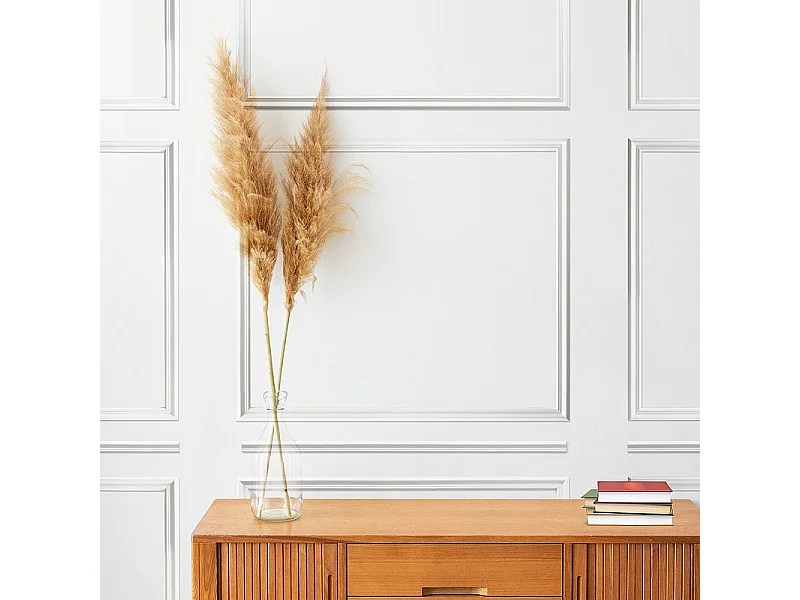 Kit de 9 moulures murales en bois Pin des Landes - Prêt à coller et peindre - Charlotte - 1,8 mètres