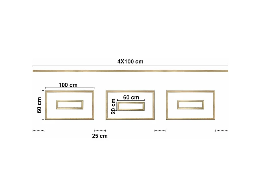 Kit de 3 moulures murales en bois Pin des Landes - Prêt à coller et peindre - Augustine - 4 mètres