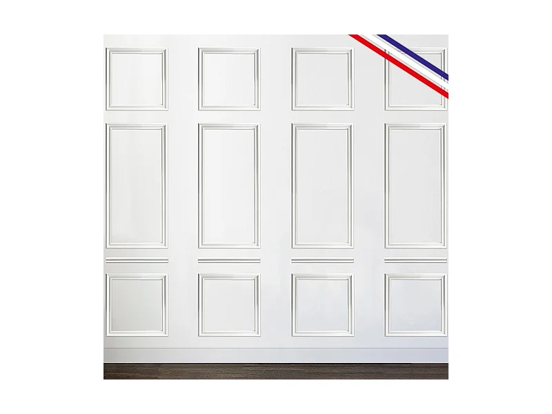 Kit de 12 moulures murales en bois Pin des Landes - Prêt à coller et peindre - Jeanne - 1,6 mètres