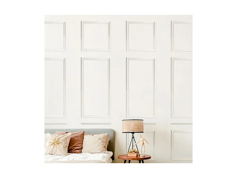 Kit de 12 moulures murales en bois Pin des Landes - Prêt à coller et peindre - Jeanne - 1,6 mètres