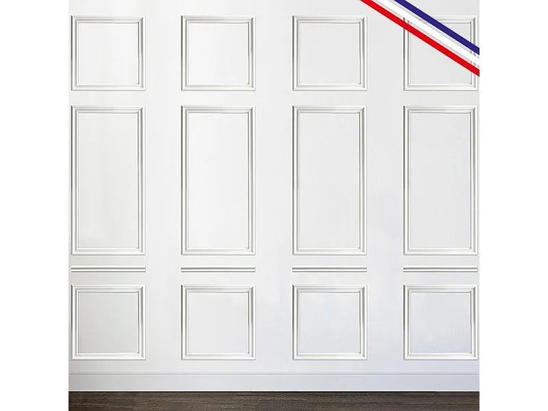 Kit de 12 moulures murales en bois Pin des Landes - Prêt à coller et peindre - Jeanne - 1,6 mètres