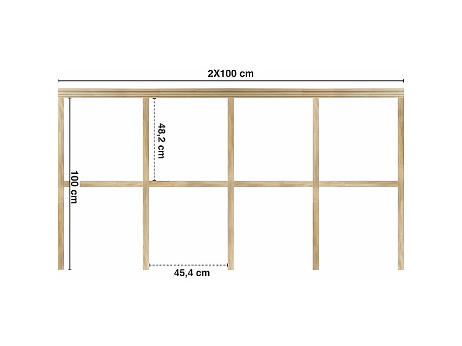 Kit de moulures murales pour étagère en bois - Pin Sylvestre abouté - Enora - Prêt à coller et peindre