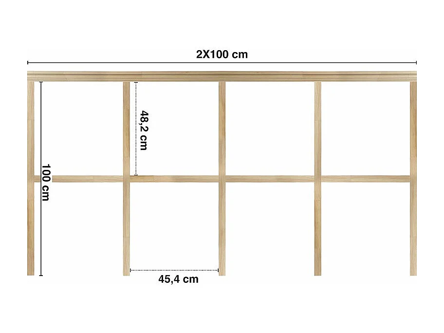 Kit de moulures murales pour étagère en bois - Pin Sylvestre abouté - Enora - Prêt à coller et peindre