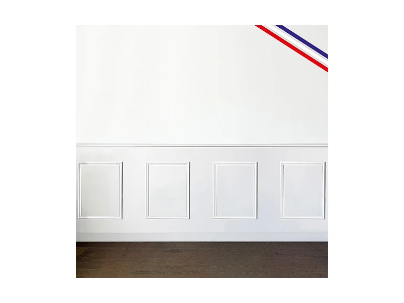 Kit de 4 moulures murales en bois Pin des Landes - Prêt à coller et peindre - Antoinette - 4 mètres