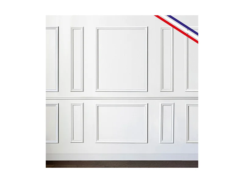 Kit de 8 moulures murales en bois Pin des Landes - Prêt à coller et peindre - Justine - 3 mètres