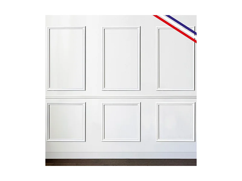 Kit de 6 moulures murales en bois Pin des Landes - Prêt à coller et peindre - Apolline - 3 mètres