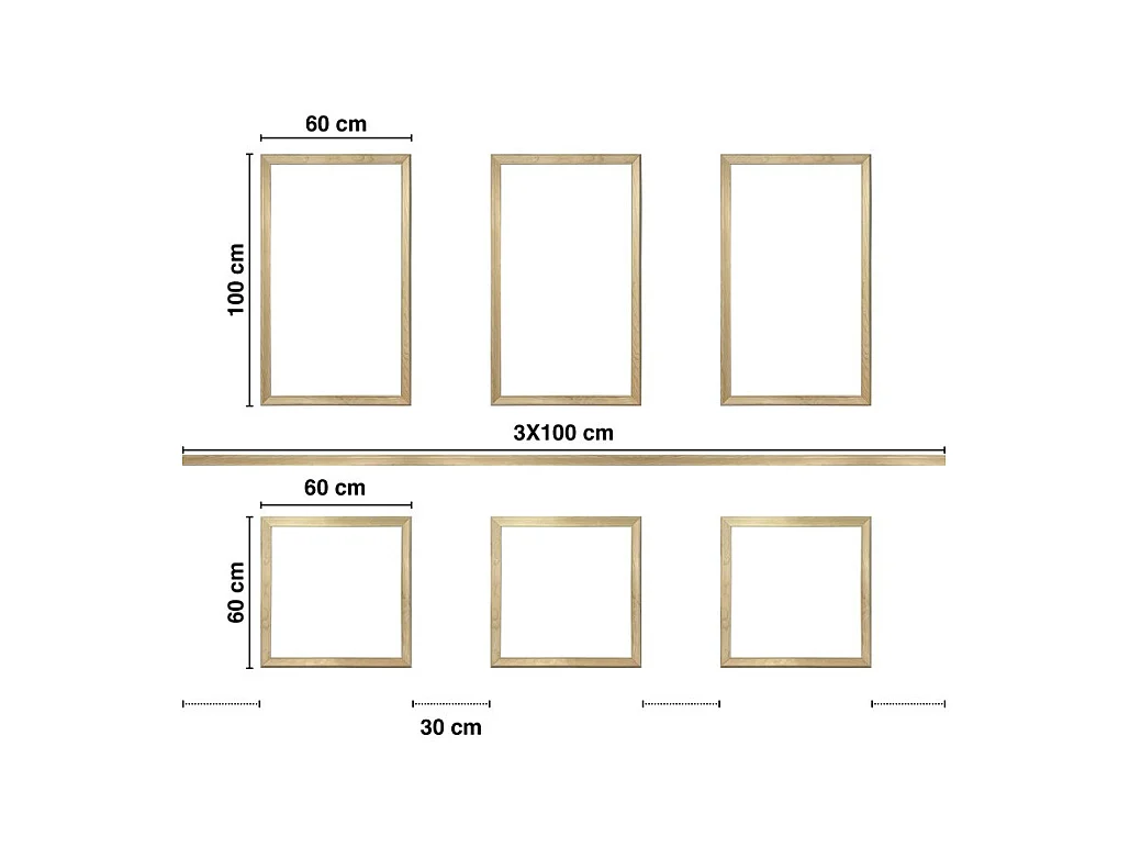 Kit de 6 moulures murales en bois Pin des Landes - Prêt à coller et peindre - Apolline - 3 mètres