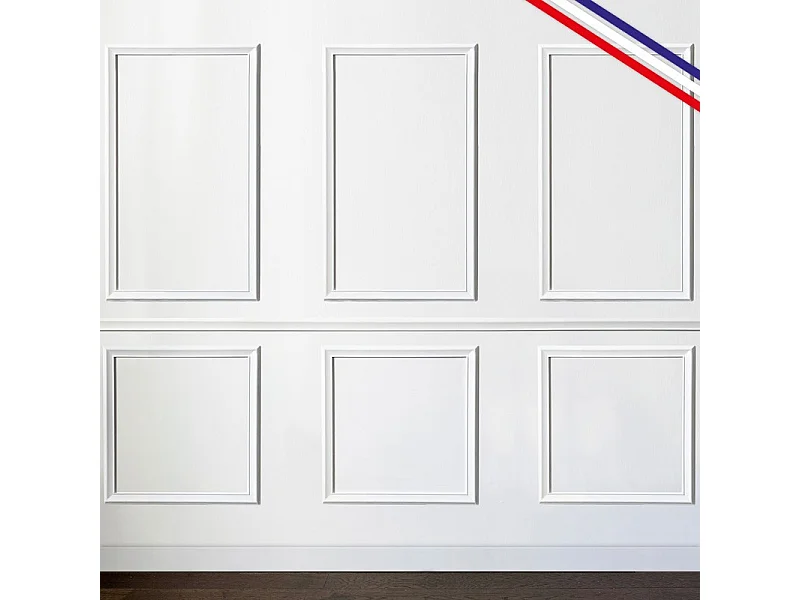 Kit de 6 moulures murales en bois Pin des Landes - Prêt à coller et peindre - Apolline - 3 mètres