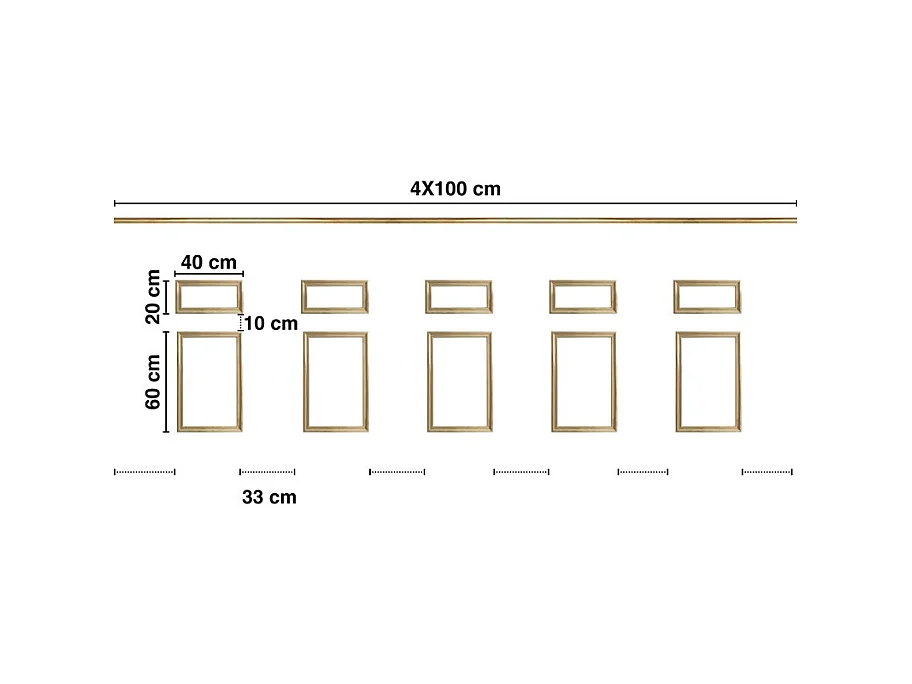 Kit de 10 moulures murales en bois Pin des Landes - Prêt à coller et peindre - Colette - 4 mètres