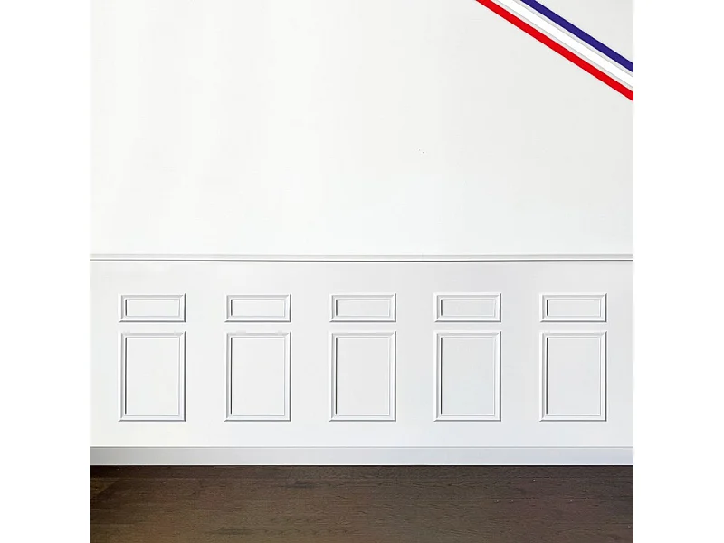 Kit de 10 moulures murales en bois Pin des Landes - Prêt à coller et peindre - Colette - 4 mètres