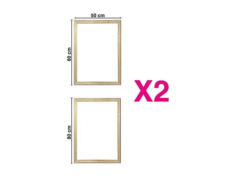 Lot de 2 kits pour moulures de porte en bois - à doucine - Prêt à coller et peindre