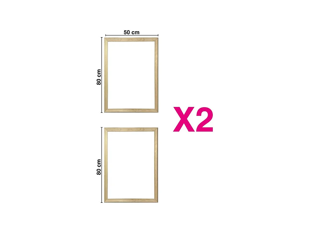 Lot de 2 kits pour moulures de porte en bois - à doucine - Prêt à coller et peindre