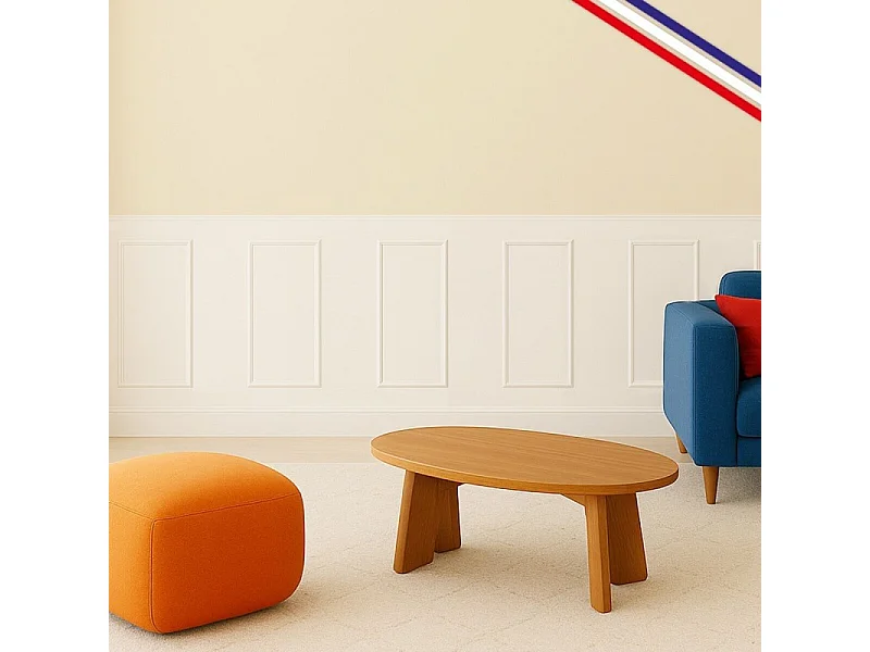 Kit de 5 moulures murales en bois Pin des Landes - Prêt à coller et peindre - Claudine - 4 mètres