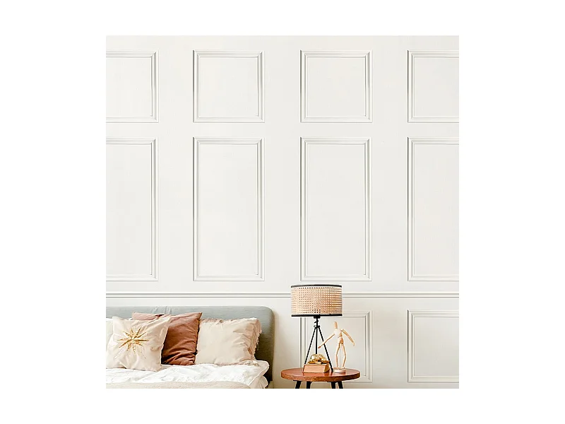 Kit de 12 moulures murales en bois Pin des Landes - Prêt à coller et peindre - Jeanne - 3 mètres