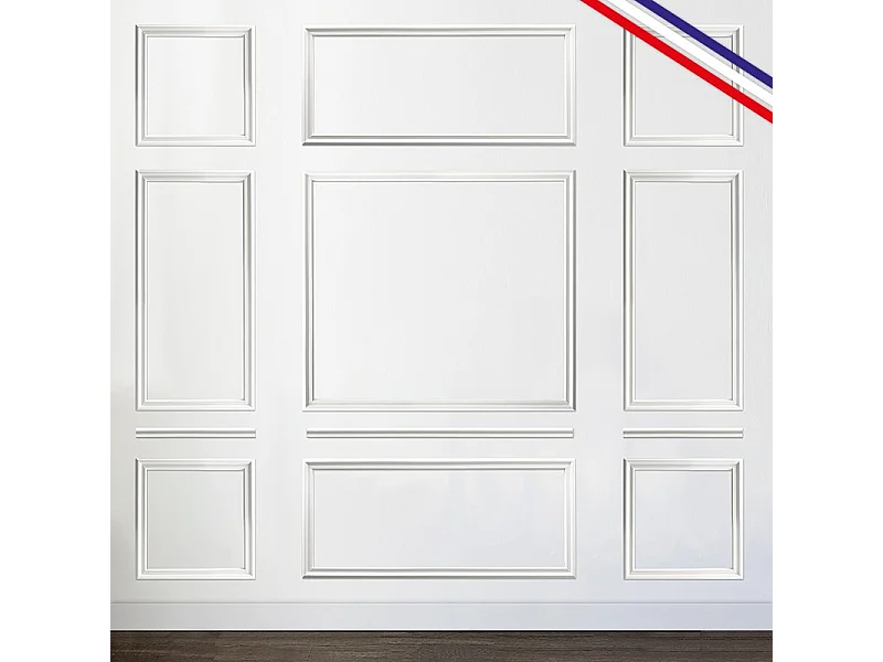 Kit de 12 moulures murales en bois Pin des Landes - Prêt à coller et peindre - Jeanne - 3 mètres