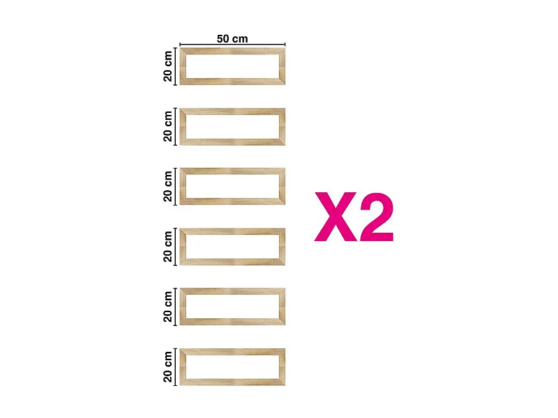 Lot de 2 kits pour moulures de porte en bois - 100% FSC - en tasseaux - Prêt à coller et peindre