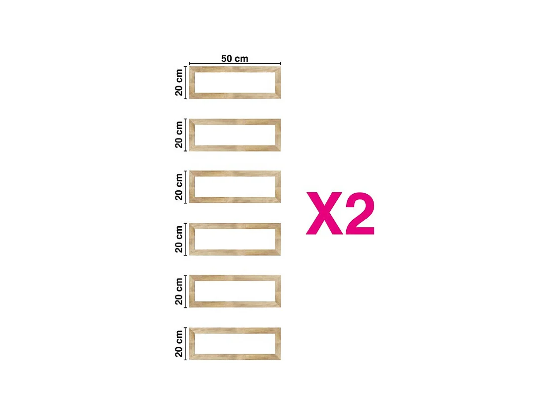 Lot de 2 kits pour moulures de porte en bois - 100% FSC - en tasseaux - Prêt à coller et peindre