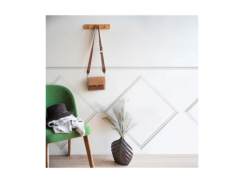 Kit de 4 moulures murales en bois Pin des Landes - Prêt à coller et peindre - Victorine - 4 mètres