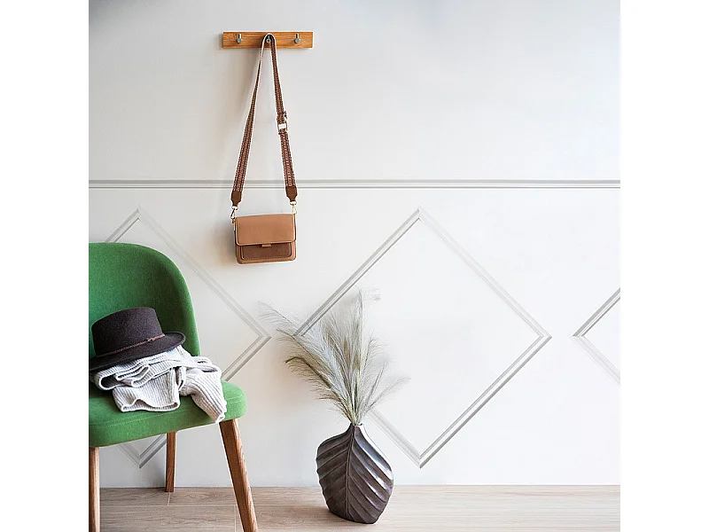 Kit de 4 moulures murales en bois Pin des Landes - Prêt à coller et peindre - Victorine - 4 mètres