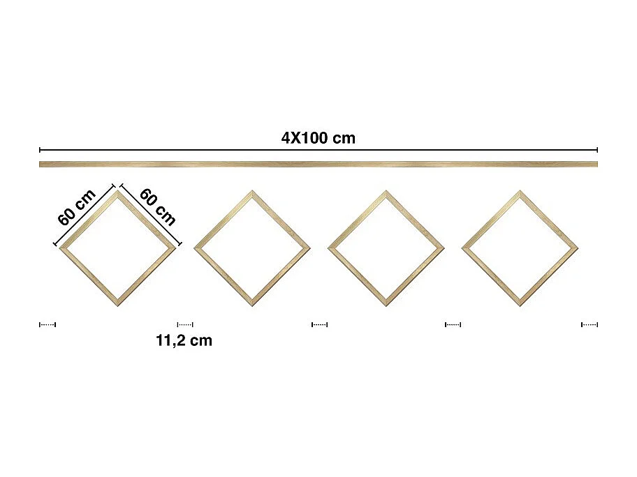 Kit de 4 moulures murales en bois Pin des Landes - Prêt à coller et peindre - Victorine - 4 mètres
