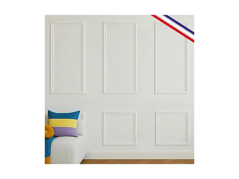 Kit de 6 moulures murales en bois Pin des Landes - Prêt à coller et peindre - Apolline - 3 mètres