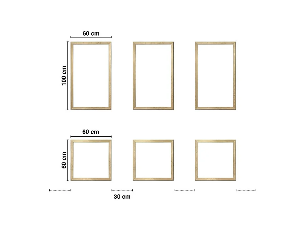 Kit de 6 moulures murales en bois Pin des Landes - Prêt à coller et peindre - Apolline - 3 mètres