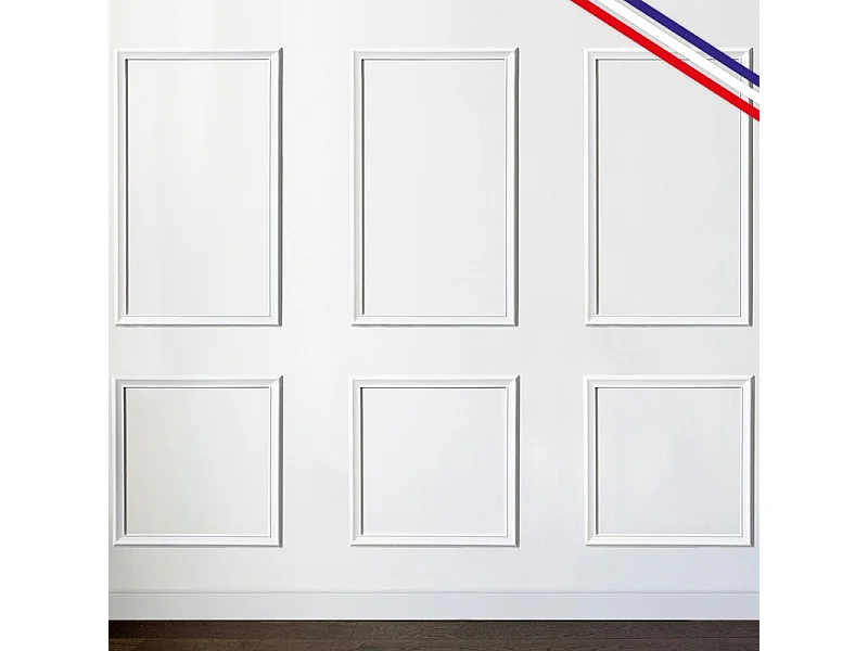 Kit de 6 moulures murales en bois Pin des Landes - Prêt à coller et peindre - Apolline - 3 mètres