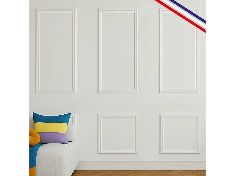 Kit de 6 moulures murales en bois Pin des Landes - Prêt à coller et peindre - Apolline - 3 mètres