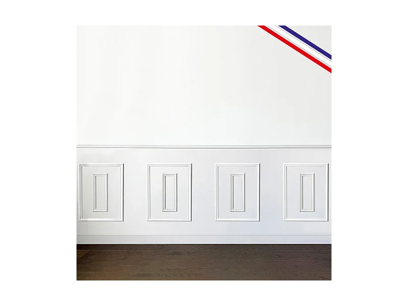 Kit de 4 moulures murales en bois Pin des Landes - Prêt à coller et peindre - Antoinette - 4 mètres