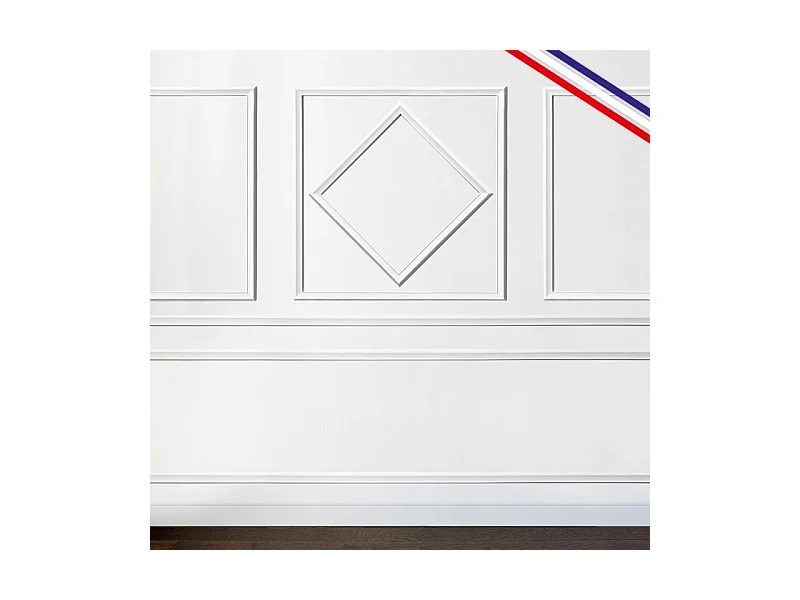 Kit de 4 moulures murales en bois Pin des Landes - Prêt à coller et peindre - Blandine - 3 mètres