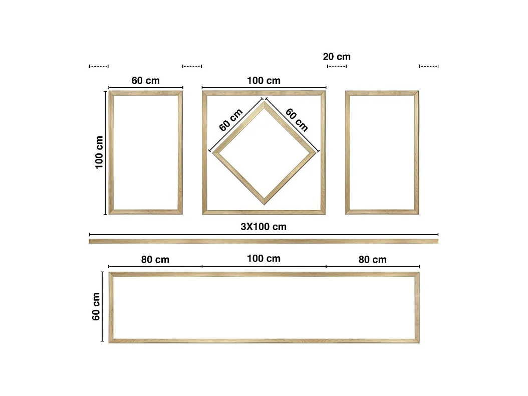 Kit de 4 moulures murales en bois Pin des Landes - Prêt à coller et peindre - Blandine - 3 mètres
