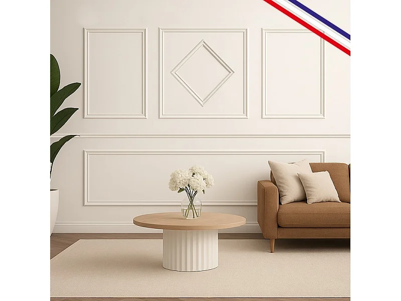 Kit de 4 moulures murales en bois Pin des Landes - Prêt à coller et peindre - Blandine - 3 mètres