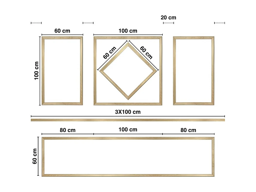 Kit de 4 moulures murales en bois Pin des Landes - Prêt à coller et peindre - Blandine - 3 mètres