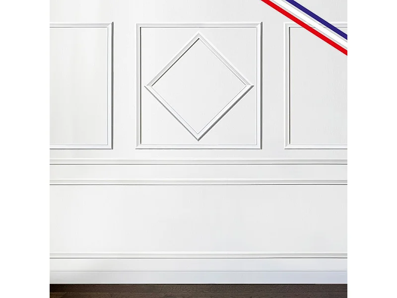 Kit de 4 moulures murales en bois Pin des Landes - Prêt à coller et peindre - Blandine - 3 mètres