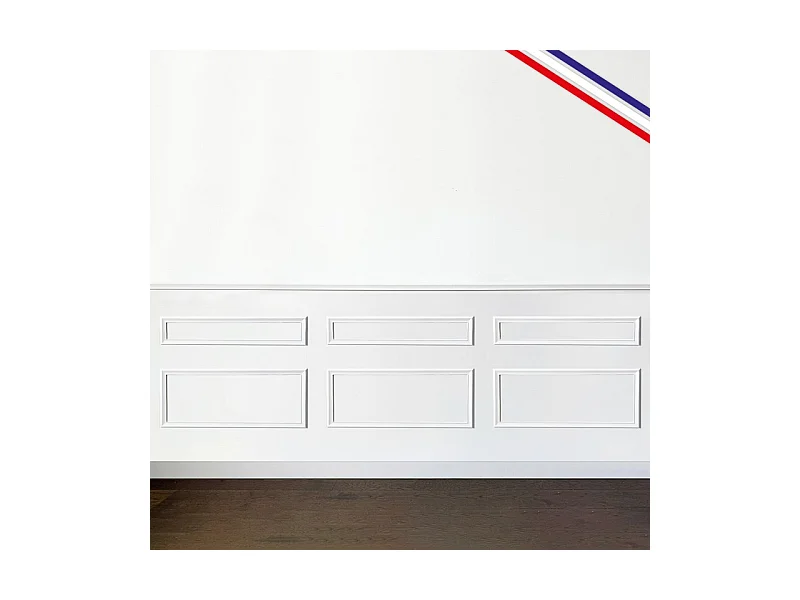 Kit de 6 moulures murales en bois Pin des Landes - Prêt à coller et peindre - Leopoldine - 4 mètres