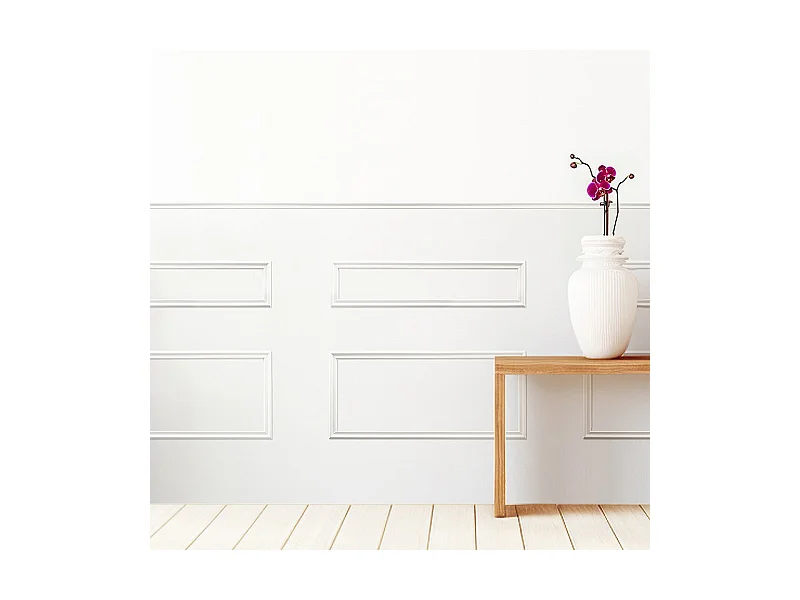 Kit de 6 moulures murales en bois Pin des Landes - Prêt à coller et peindre - Leopoldine - 4 mètres