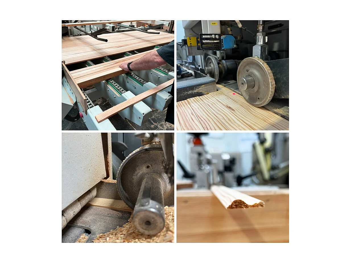 Kit de 6 moulures murales en bois Pin des Landes - Prêt à coller et peindre - Leopoldine - 4 mètres