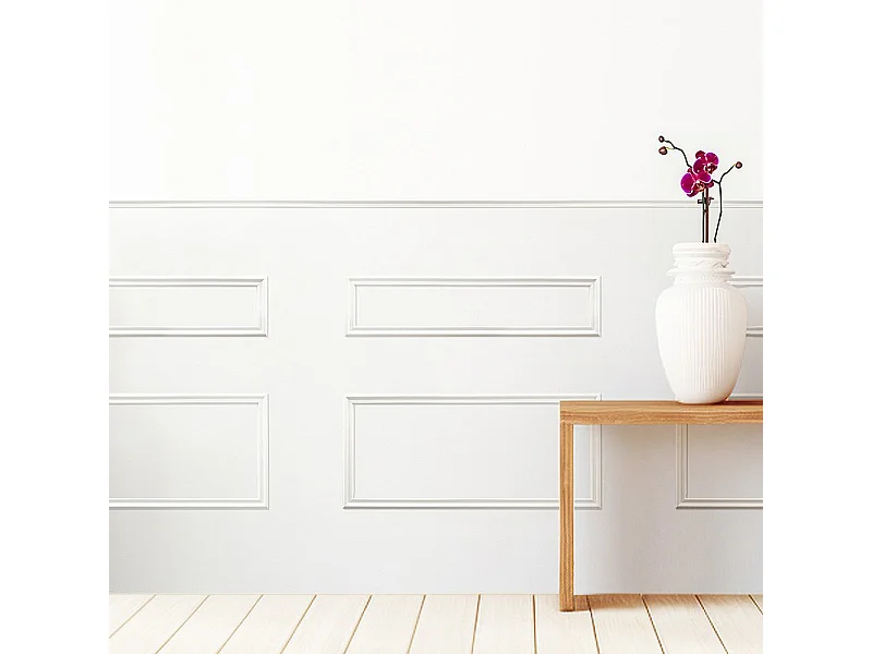 Kit de 6 moulures murales en bois Pin des Landes - Prêt à coller et peindre - Leopoldine - 4 mètres