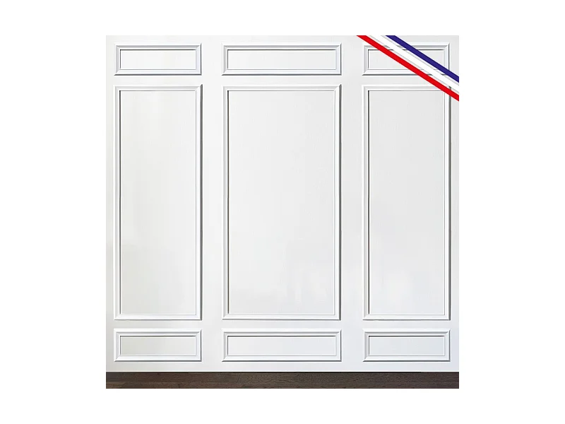 Kit de 9 moulures murales en bois Pin des Landes - Prêt à coller et peindre - Alphonsine - 3 mètres