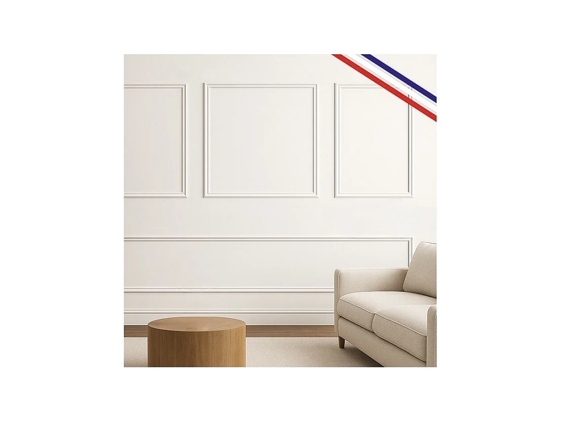 Kit de 4 moulures murales en bois Pin des Landes - Prêt à coller et peindre - Blandine - 2,6 mètres