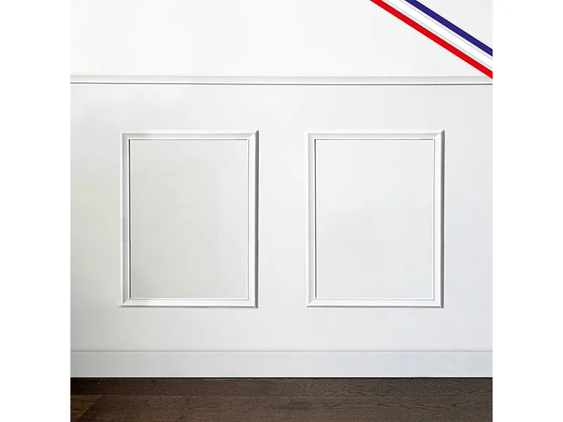 Kit de 2 moulures murales en bois Pin des Landes - Prêt à coller et peindre - Antoinette - 2 mètres