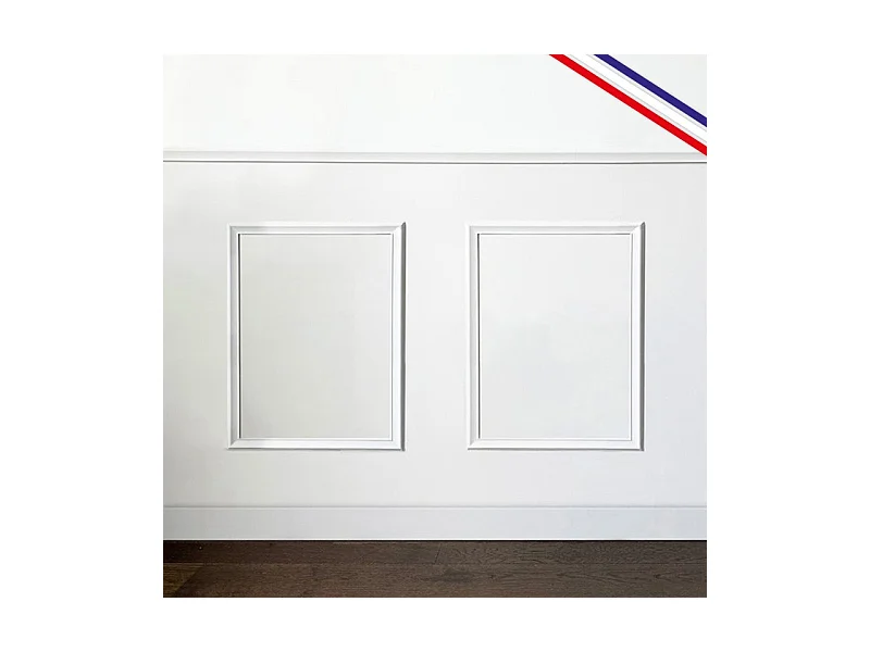 Kit de 2 moulures murales en bois Pin des Landes - Prêt à coller et peindre - Antoinette - 2 mètres