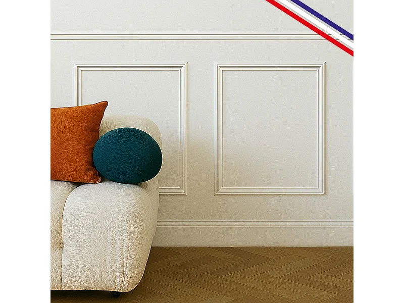 Kit de 2 moulures murales en bois Pin des Landes - Prêt à coller et peindre - Antoinette - 2 mètres