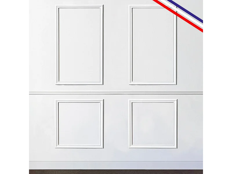 Kit de 4 moulures murales en bois Pin des Landes - Prêt à coller et peindre - Apolline - 2 mètres