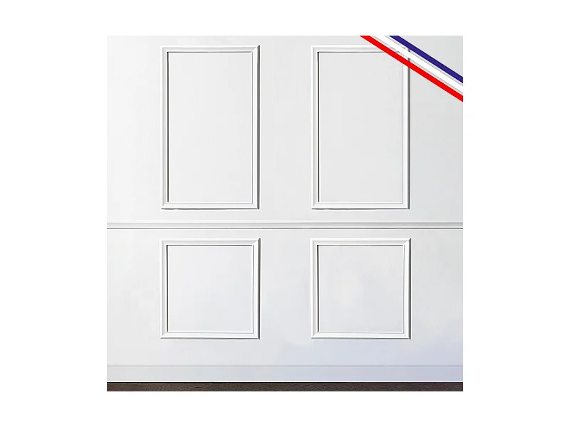 Kit de 4 moulures murales en bois Pin des Landes - Prêt à coller et peindre - Apolline - 2 mètres