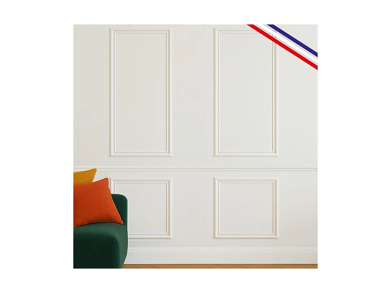 Kit de 4 moulures murales en bois Pin des Landes - Prêt à coller et peindre - Apolline - 2 mètres