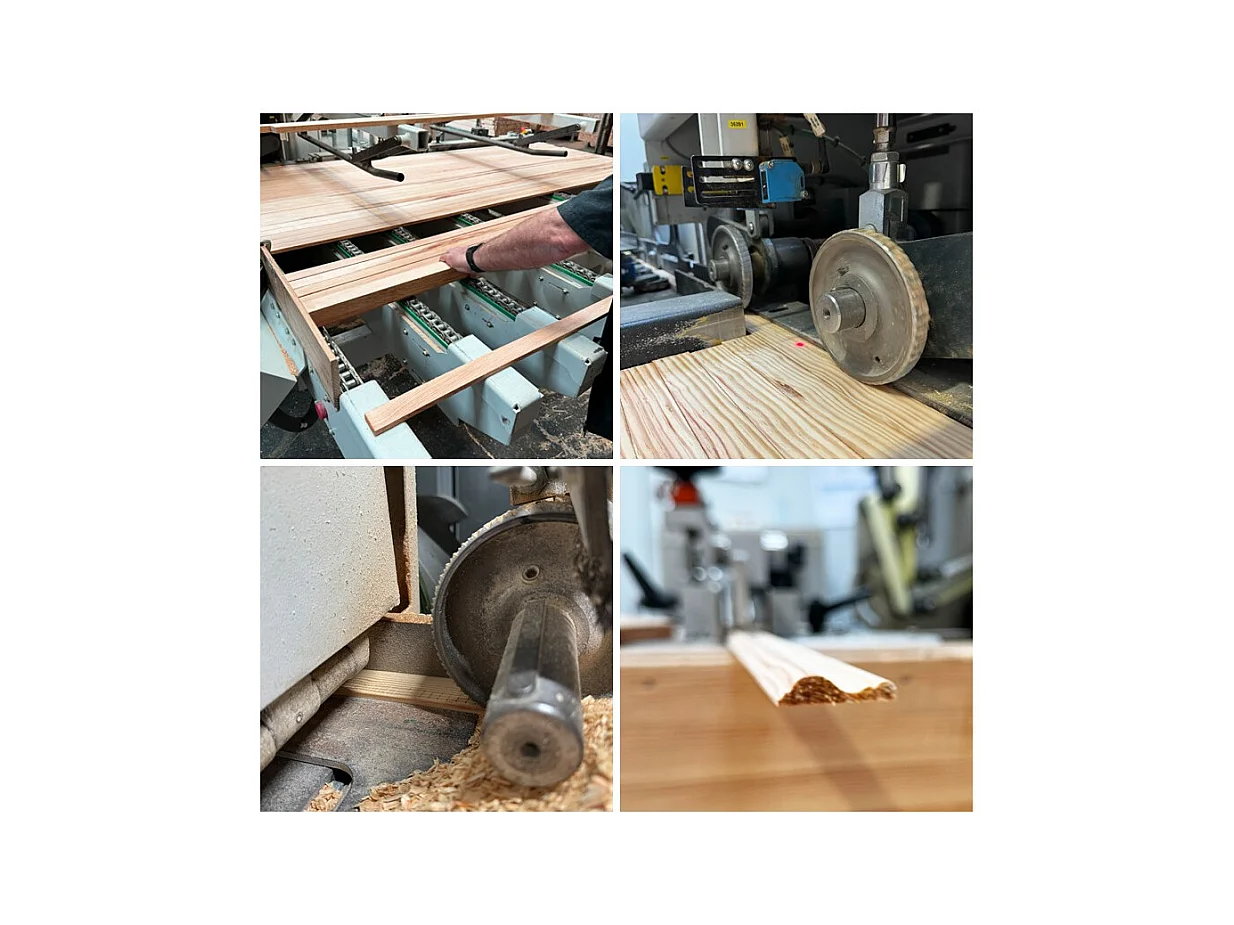 Kit de 4 moulures murales en bois Pin des Landes - Prêt à coller et peindre - Apolline - 2 mètres