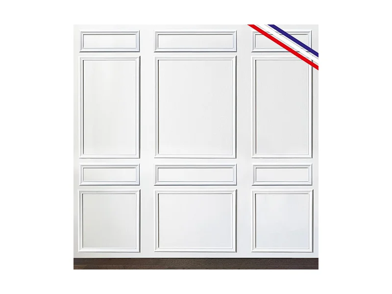 Kit de 12 moulures murales en bois Pin des Landes - Prêt à coller et peindre - Ernestine - 2 mètres