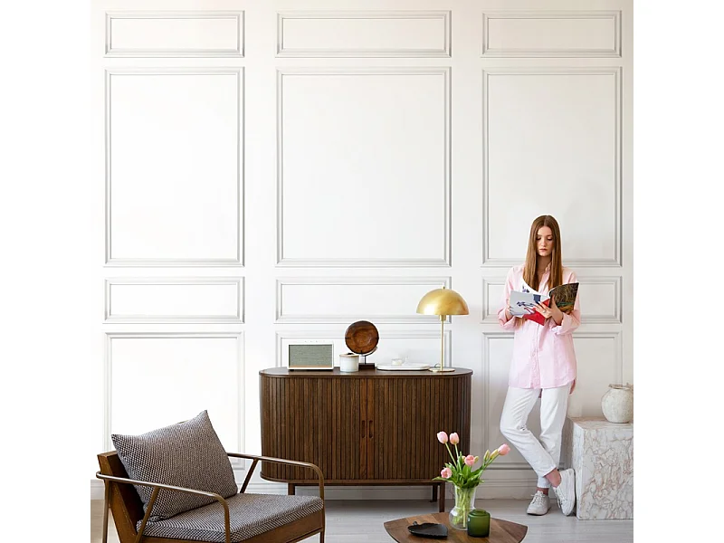 Kit de 12 moulures murales en bois Pin des Landes - Prêt à coller et peindre - Ernestine - 2 mètres