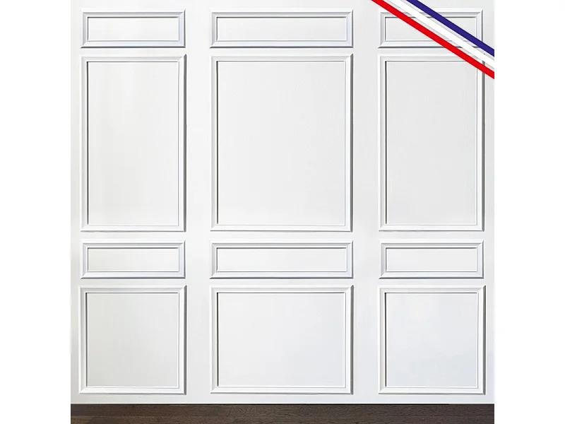 Kit de 12 moulures murales en bois Pin des Landes - Prêt à coller et peindre - Ernestine - 2 mètres